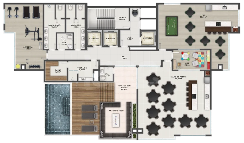 Planta — Pavimento lazer