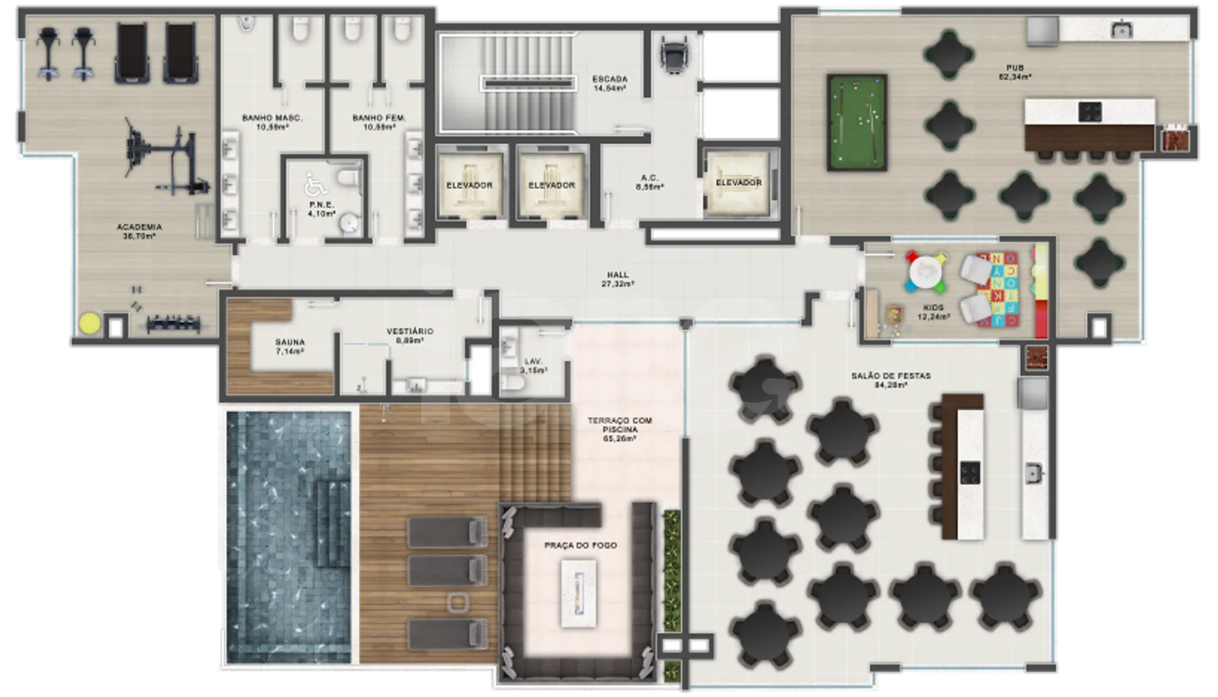 Planta — Pavimento lazer