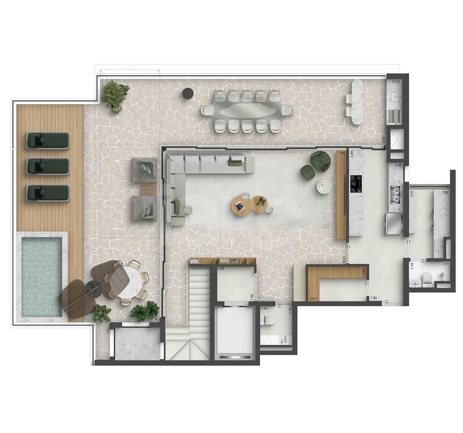 Planta — Cobertura Duplex 395,55 m²
