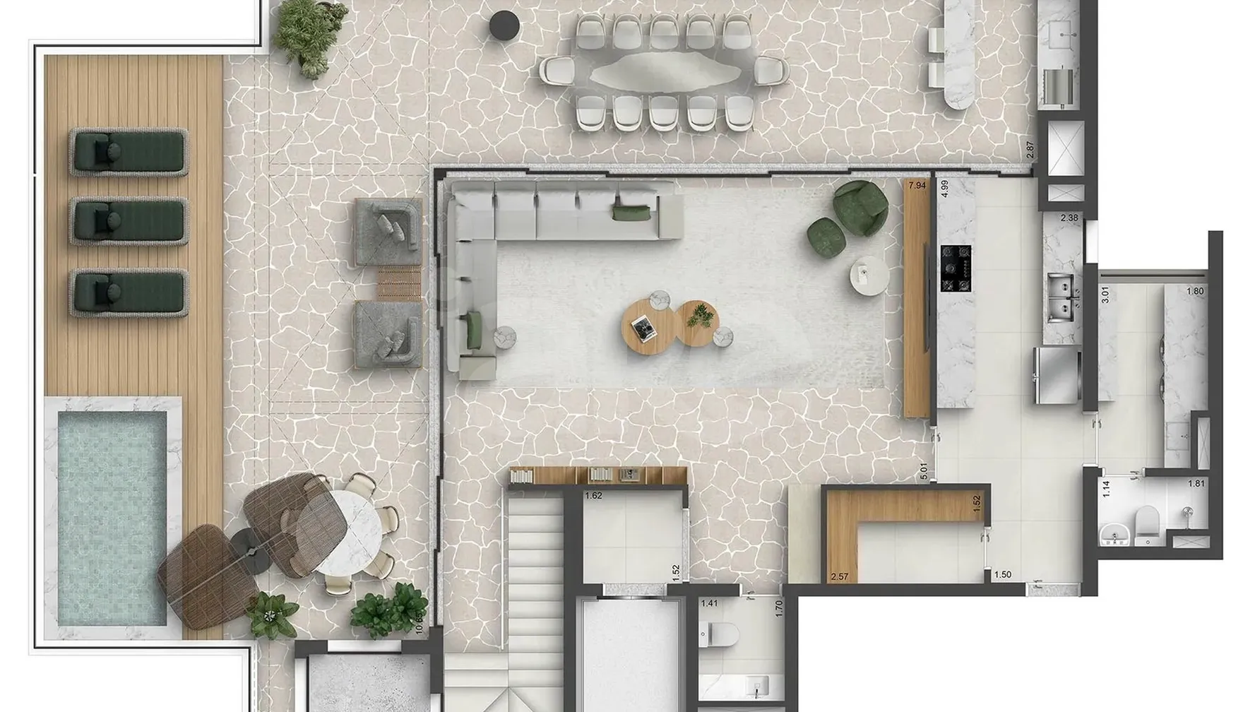 Planta — Cobertura Duplex 395,55 m²