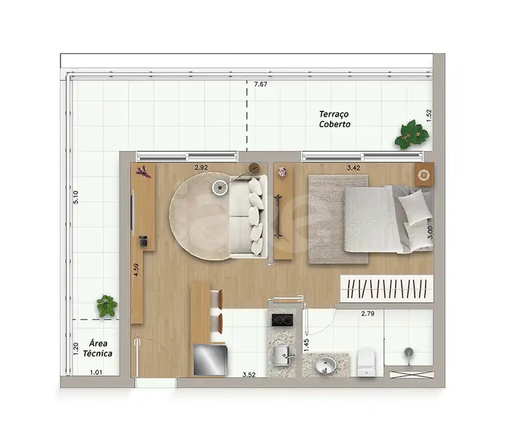 Planta — Garden 55,27 m²