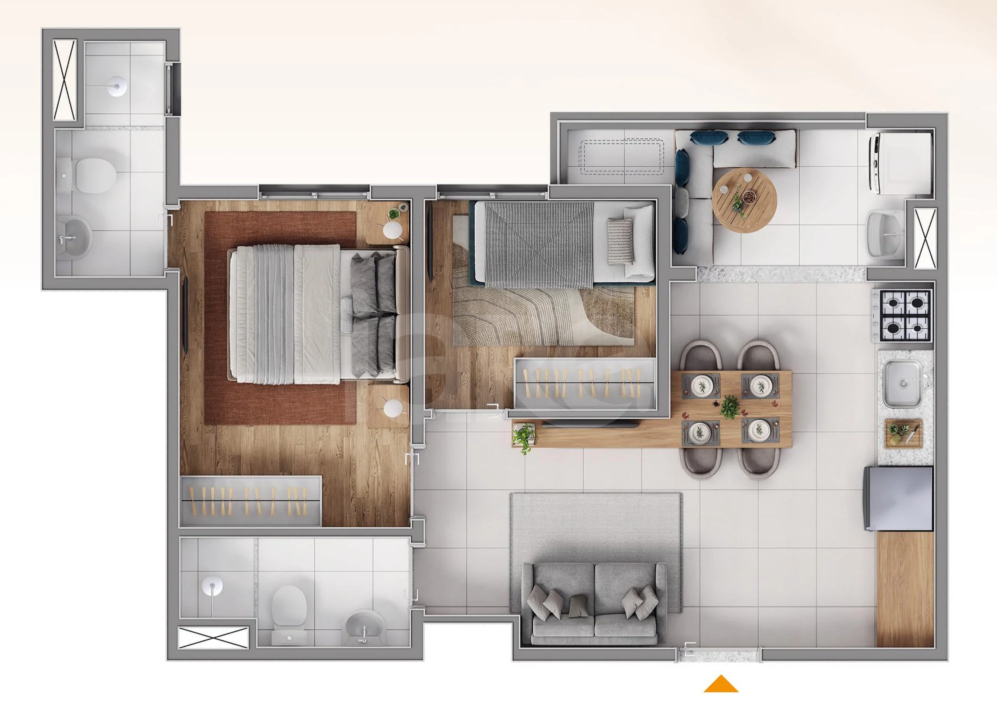 Planta — Apartamento 46,24 m²