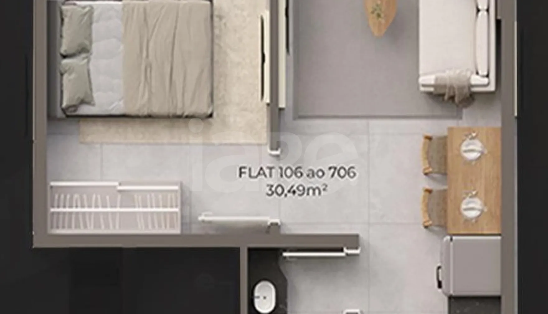 Planta — Apartamento 30,49 m²