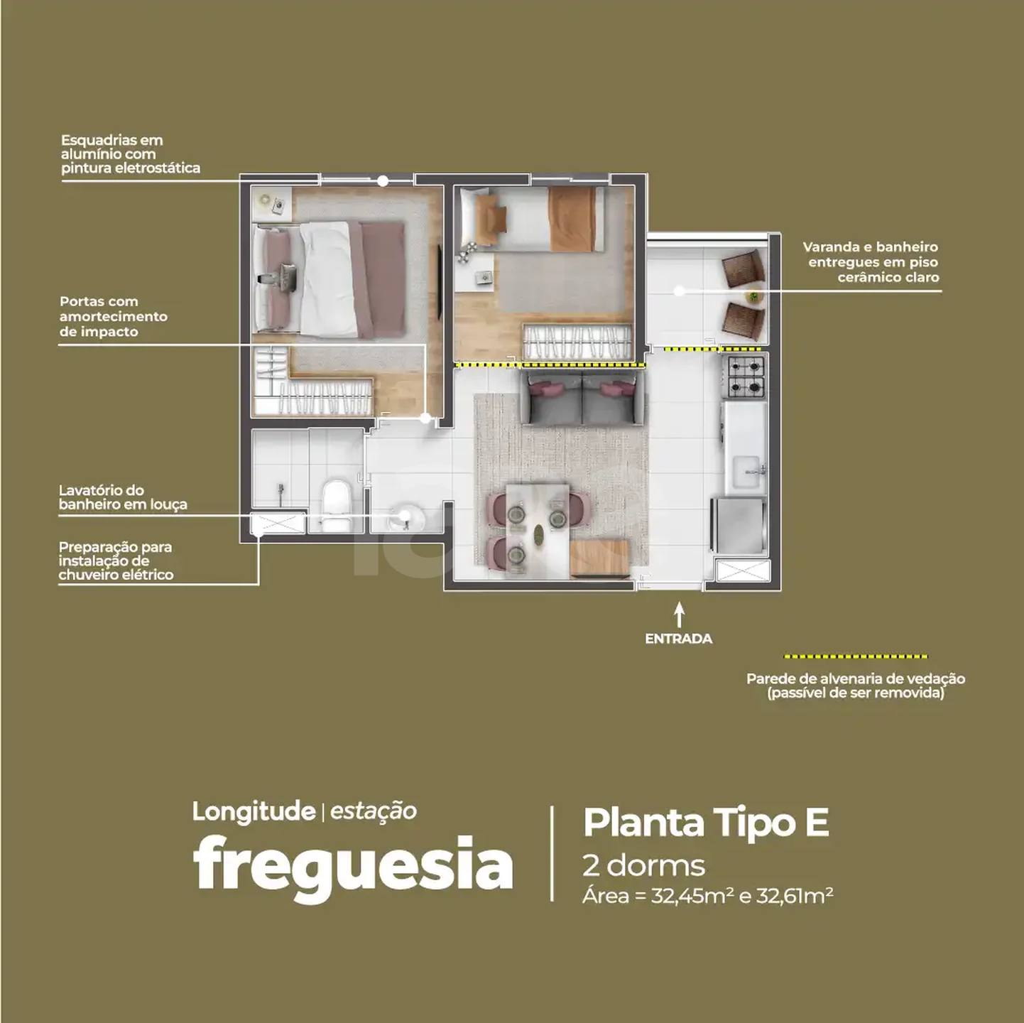 Planta — Apartamento 41,47 m²