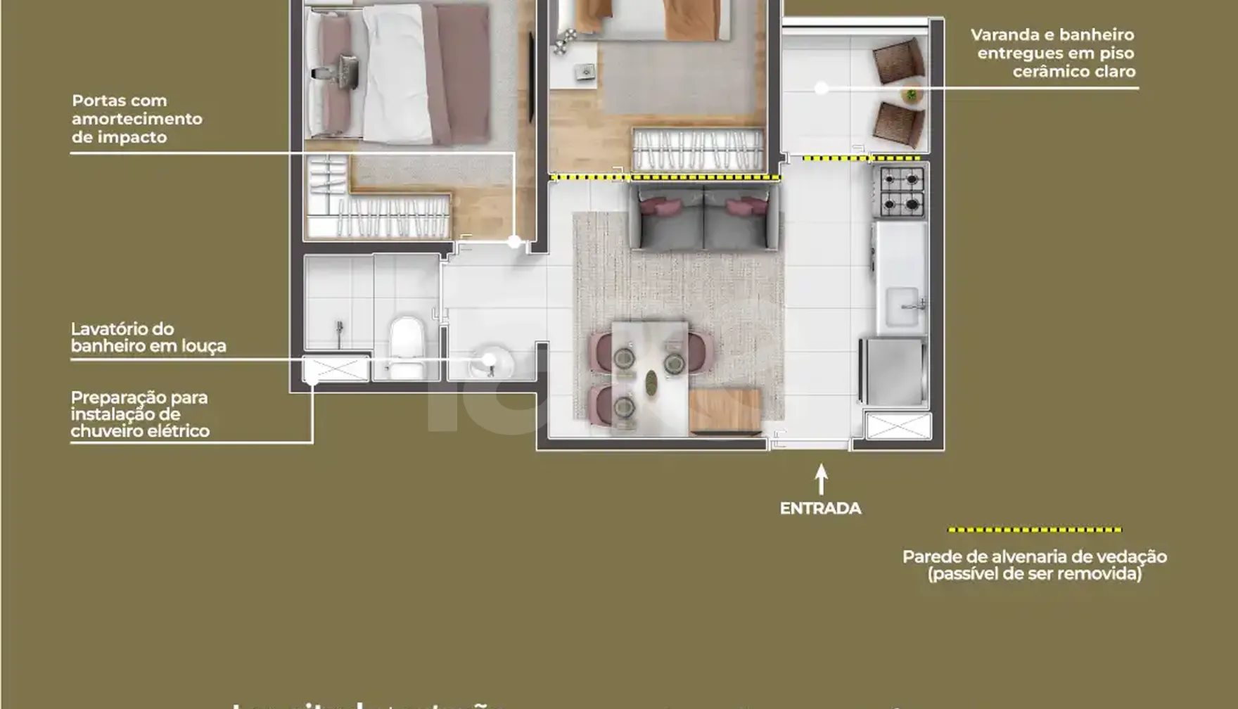Planta — Apartamento 41,47 m²