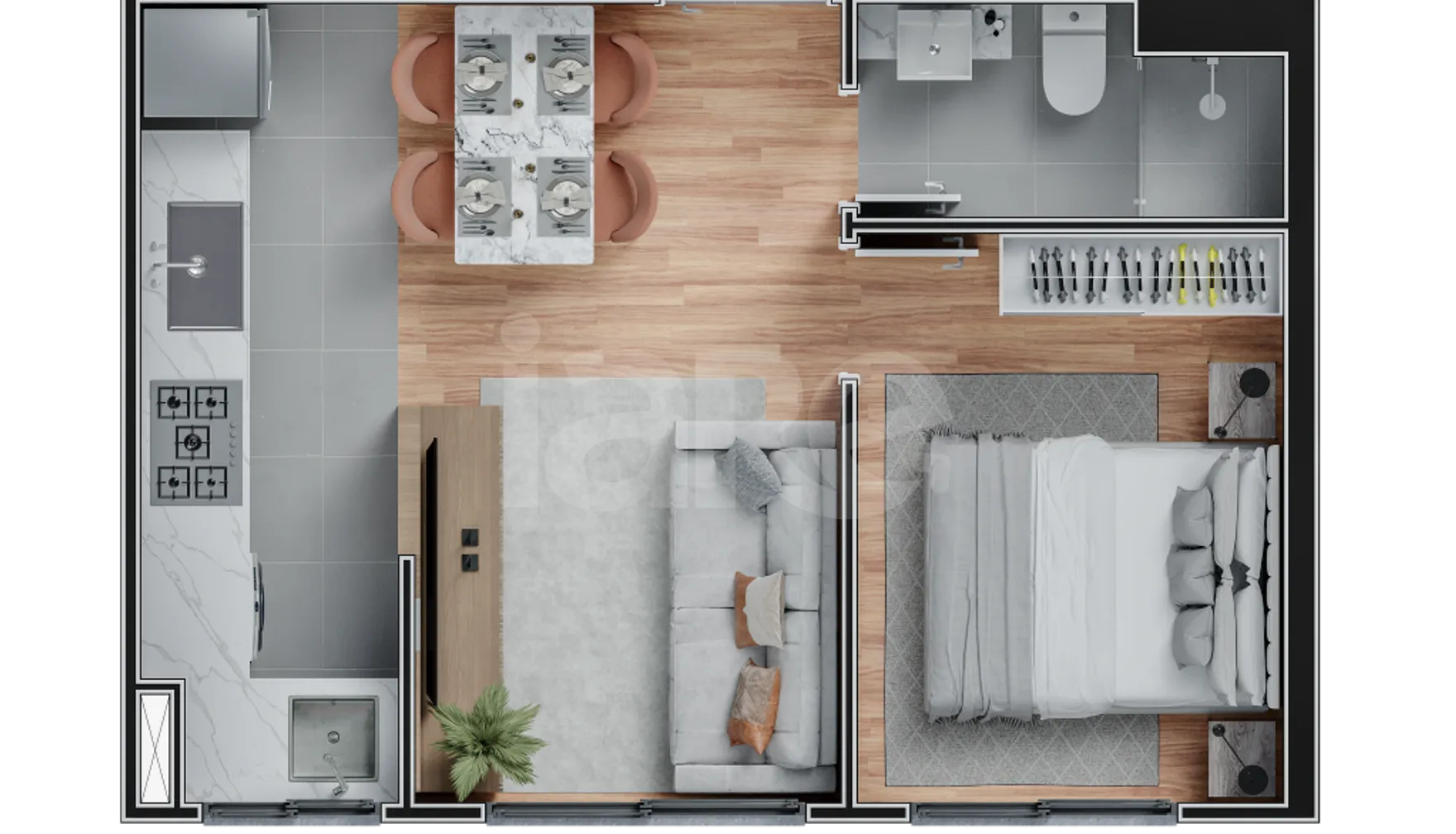 Planta — Apartamento 31,36 m²