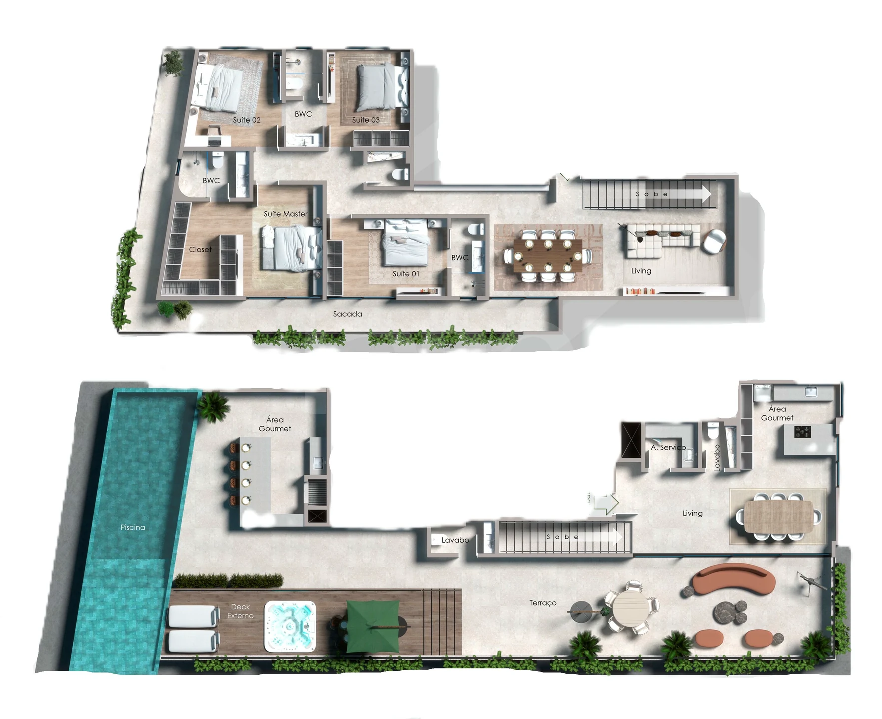 Planta — Cobertura Duplex 391,89 m²