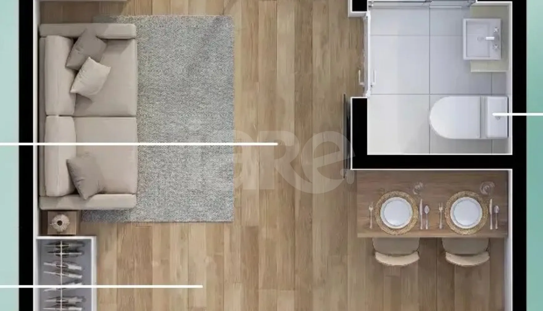 Planta — Studio 18 m²