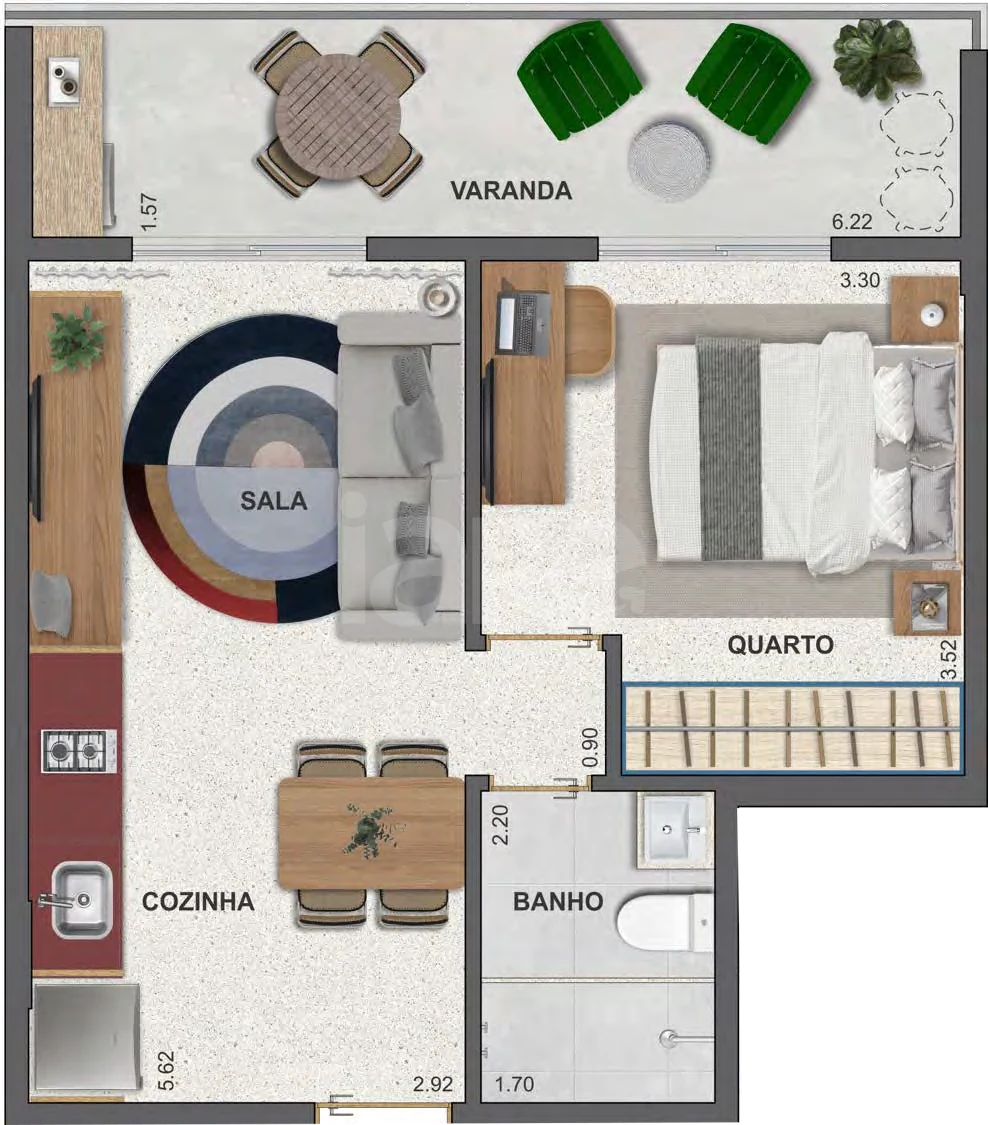 Planta — Apartamento 41,54 m²