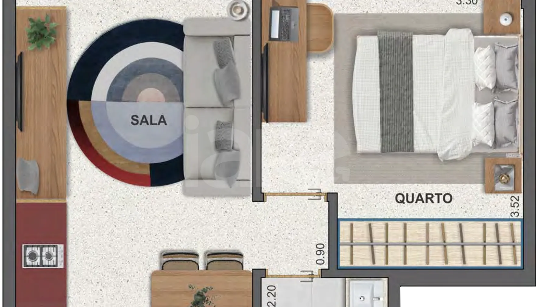 Planta — Apartamento 41,54 m²
