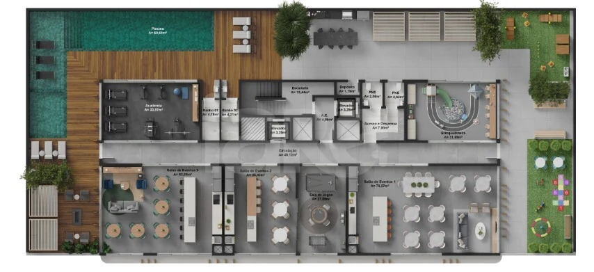 Planta — Pavimento lazer