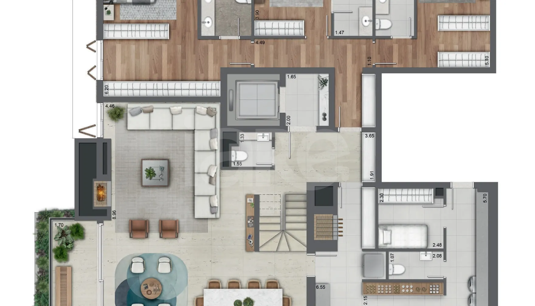 Planta — Cobertura Duplex 464,28 m²