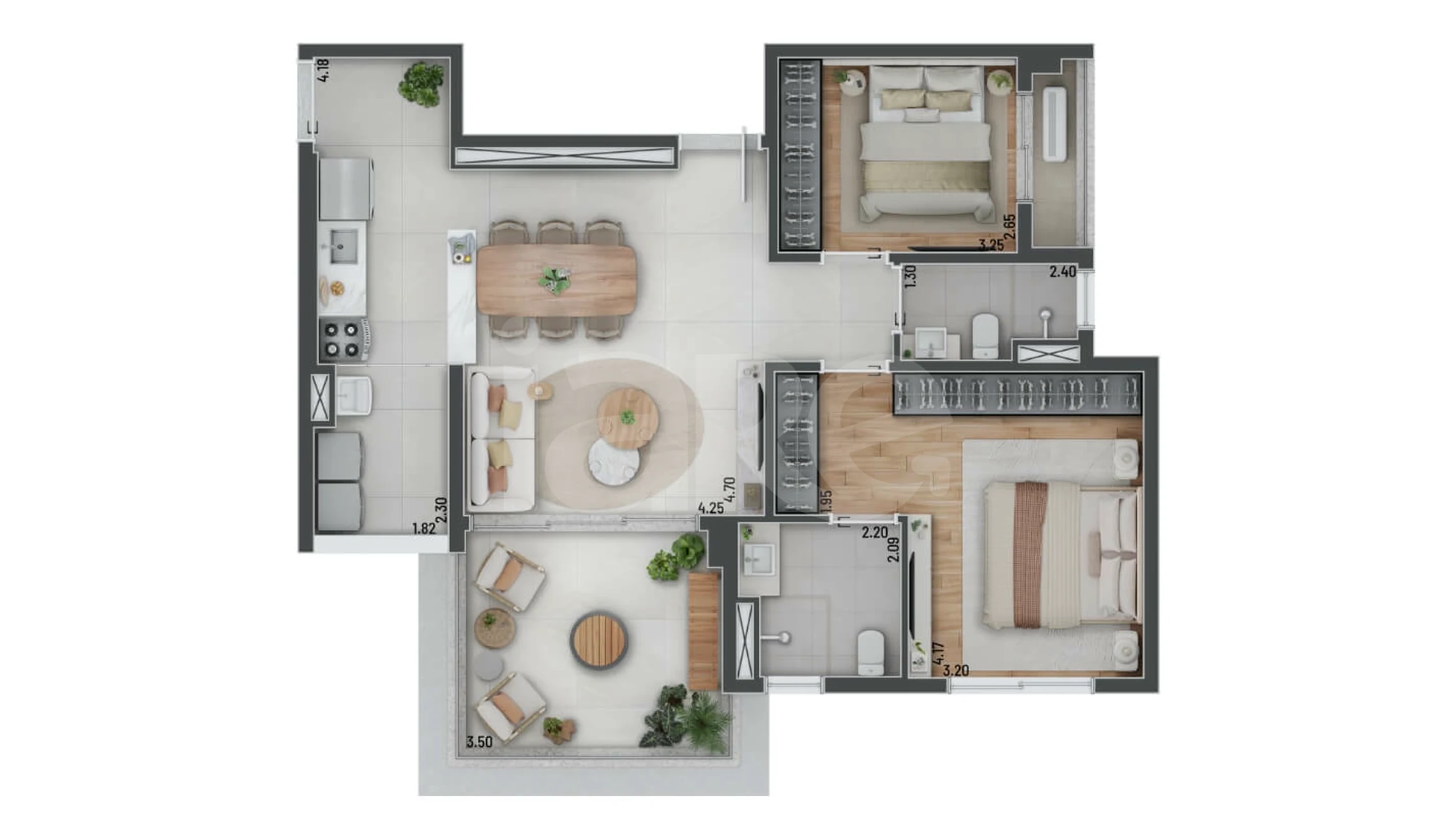 Planta — Apartamento 94,78 m²