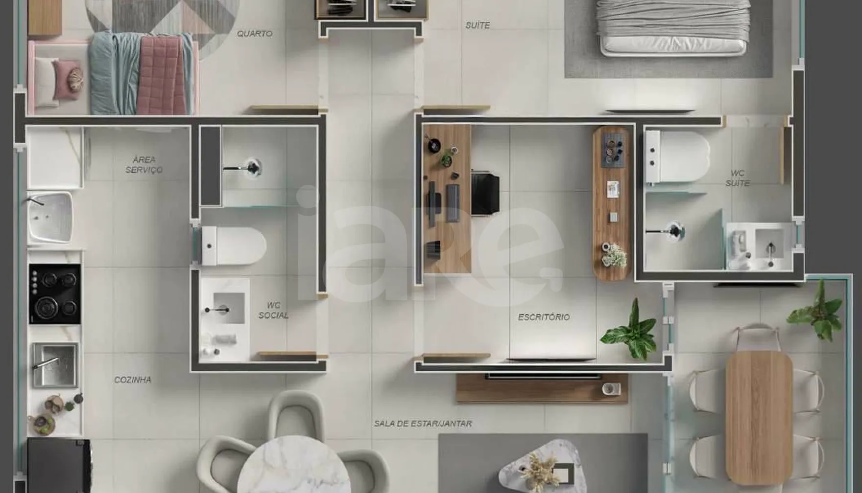 Planta — Apartamento 68,8 m²