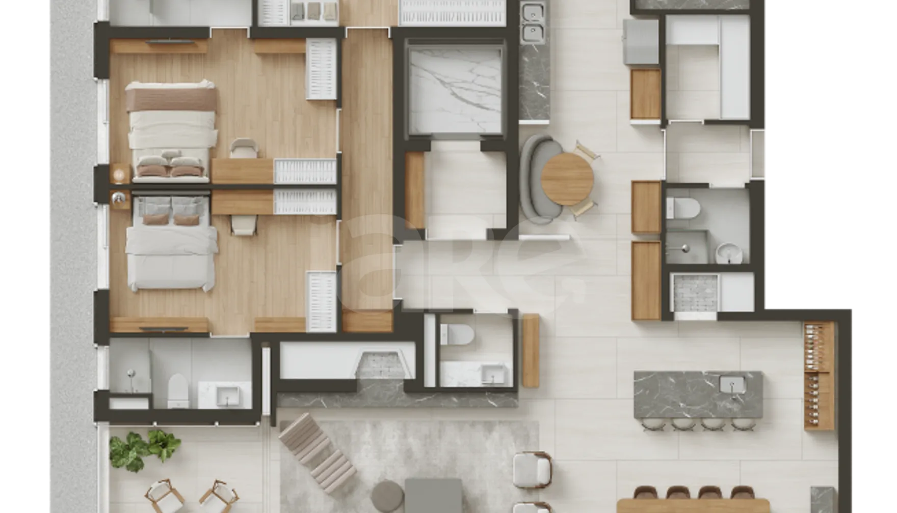 Planta — Apartamento 239,04 m²