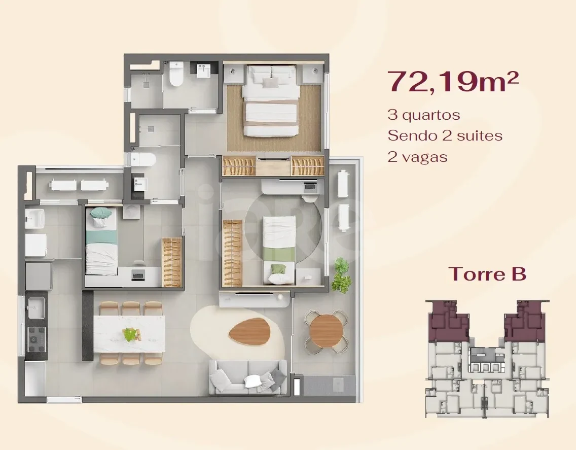 Planta — Apartamento 72 m²