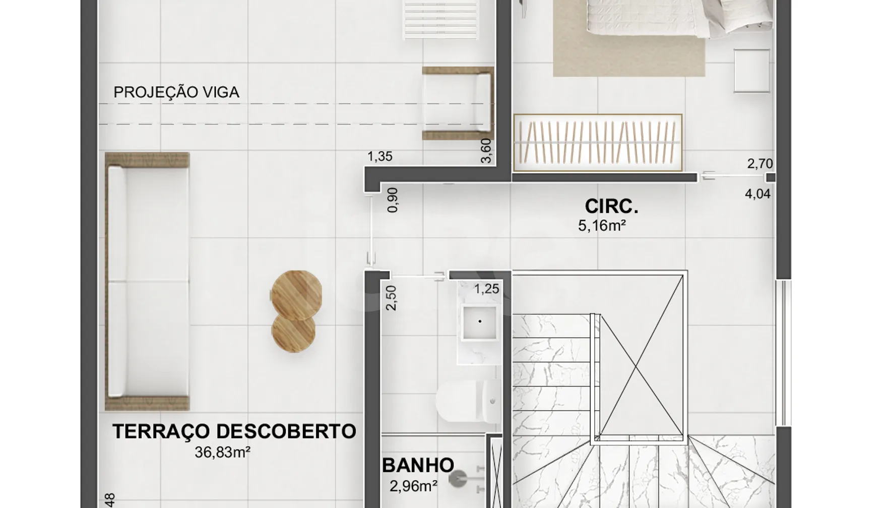Planta — Apartamento 102,13 m²