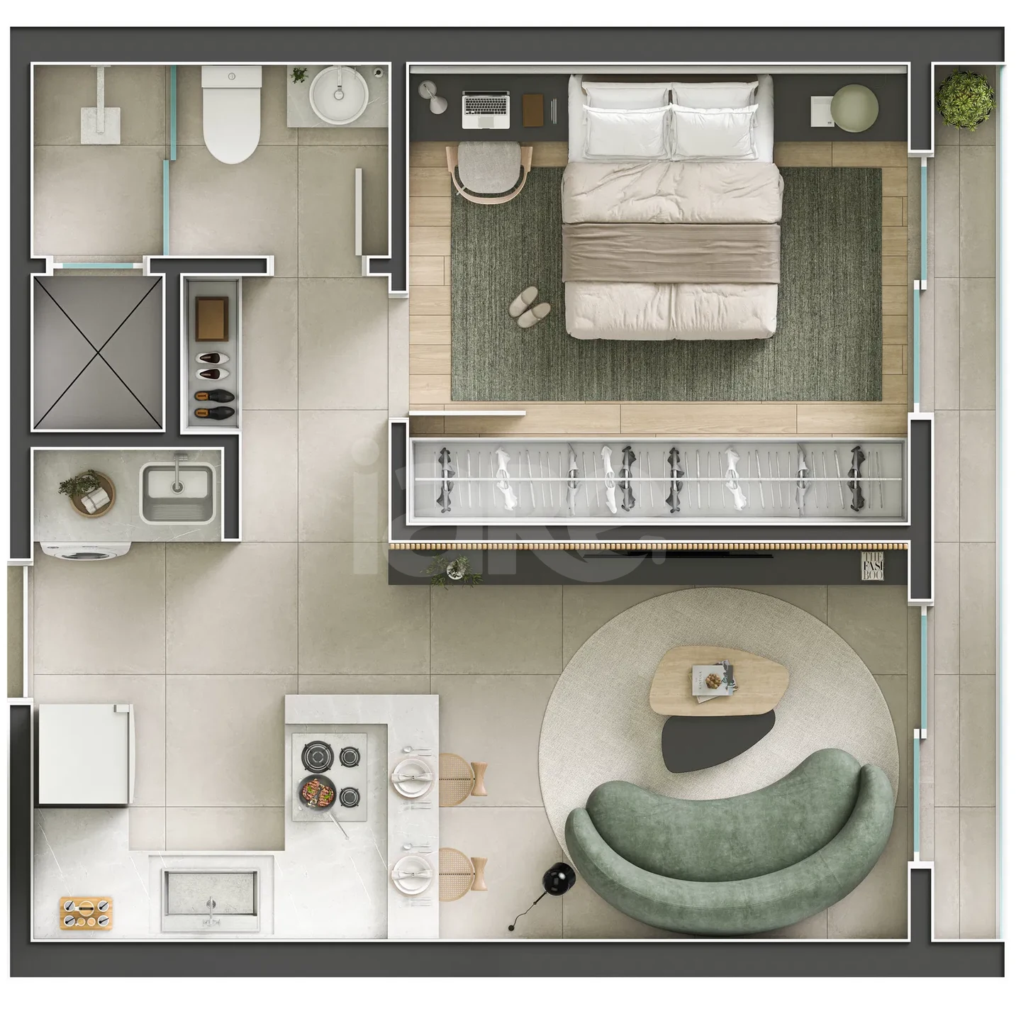 Planta — Apartamento 43 m²