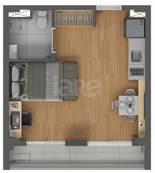 Planta — Studio 29,99 m²