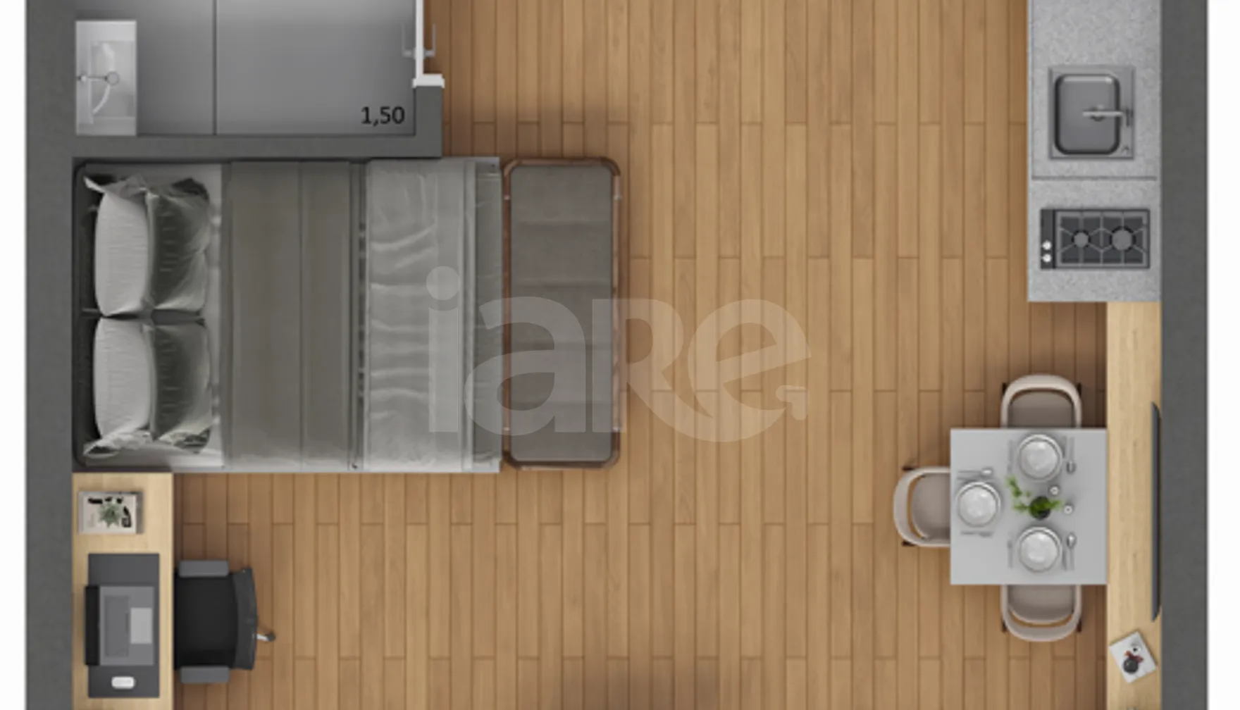 Planta — Studio 29,99 m²