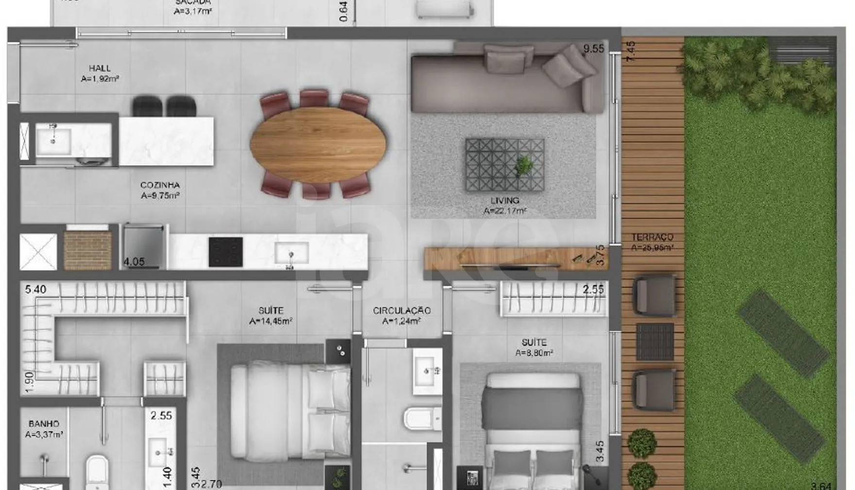 Planta — Garden 105,87 m²