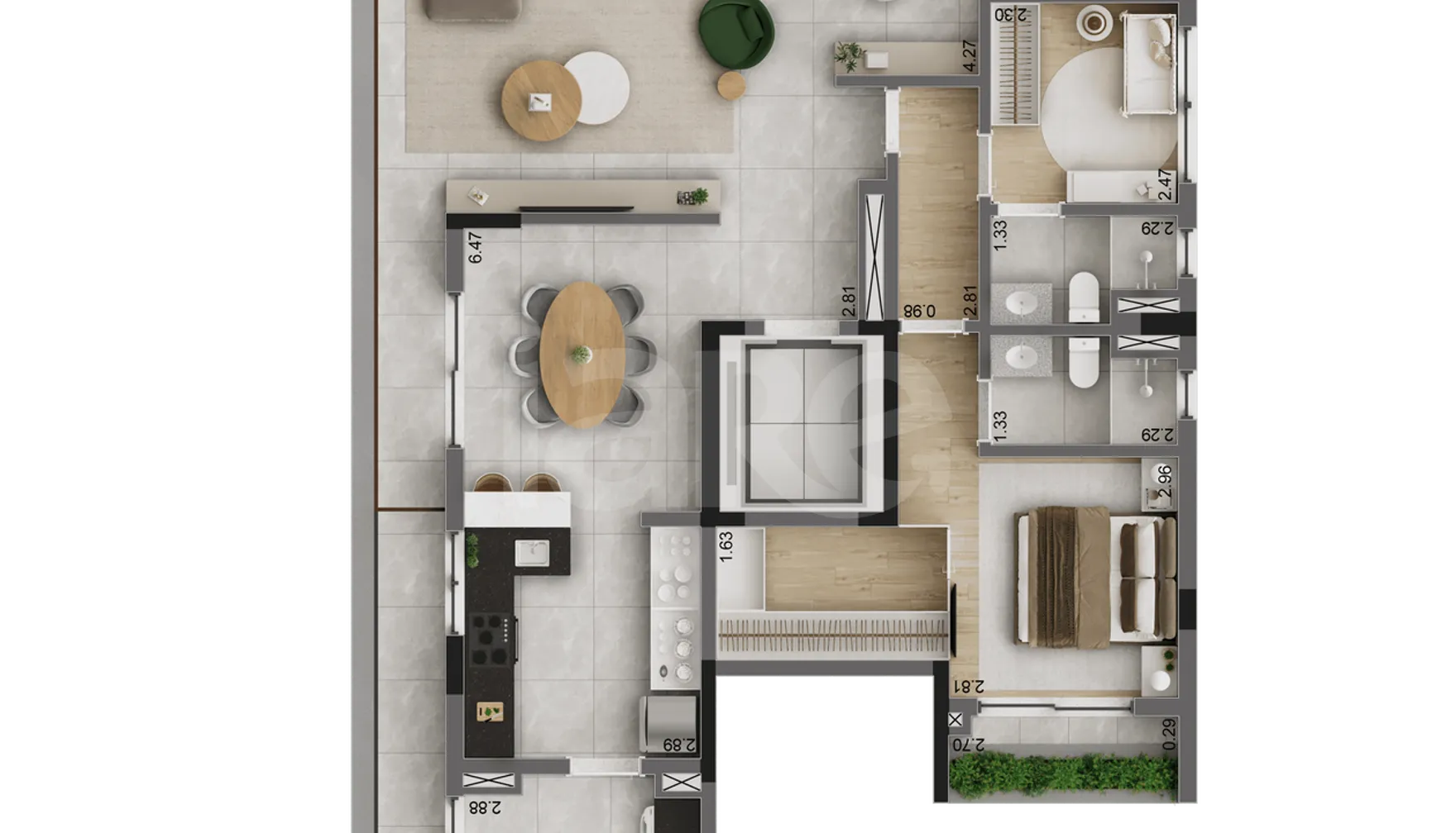 Planta — Apartamento 139,99 m²