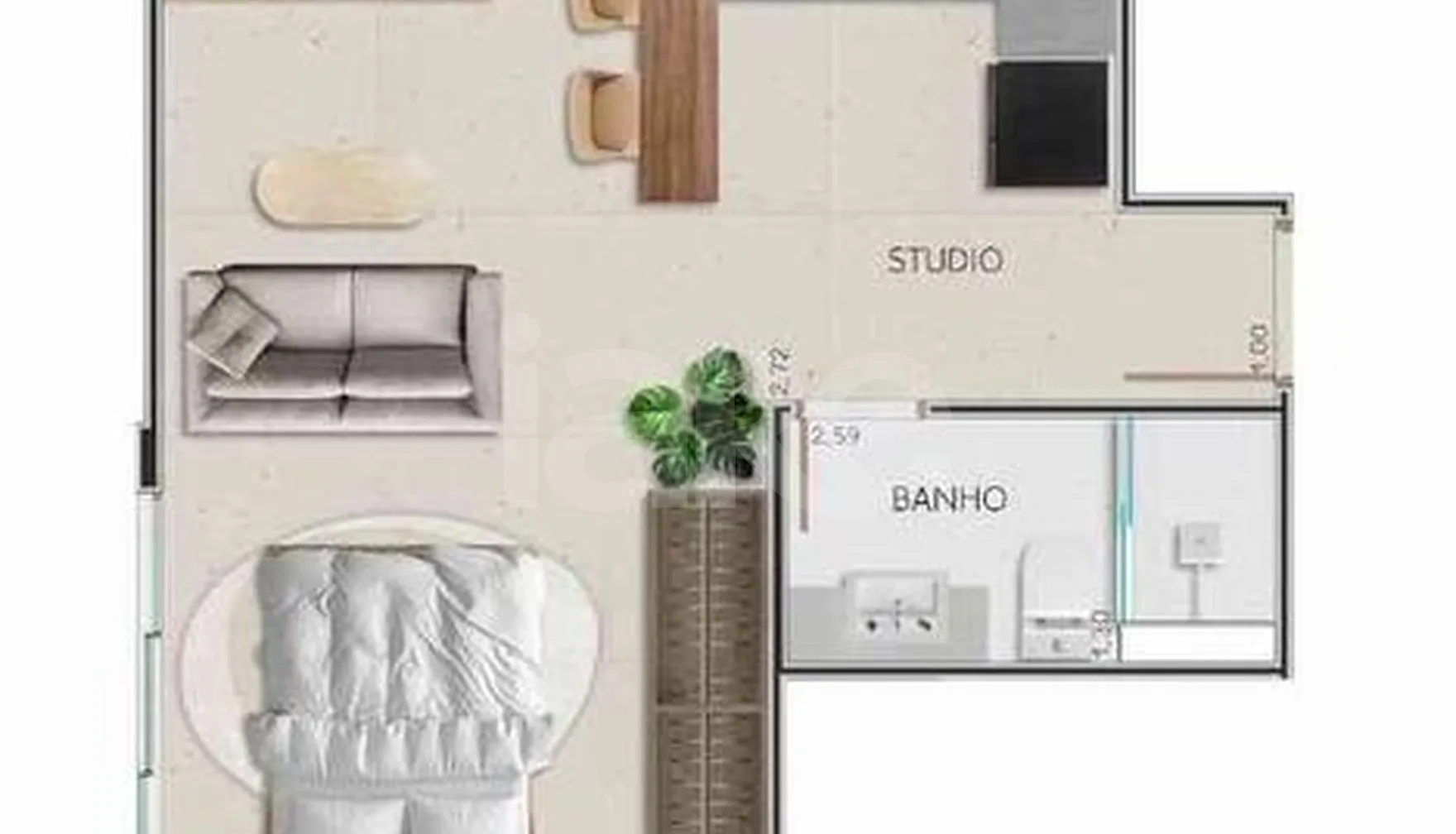 Planta — Apartamento 35,2 m²