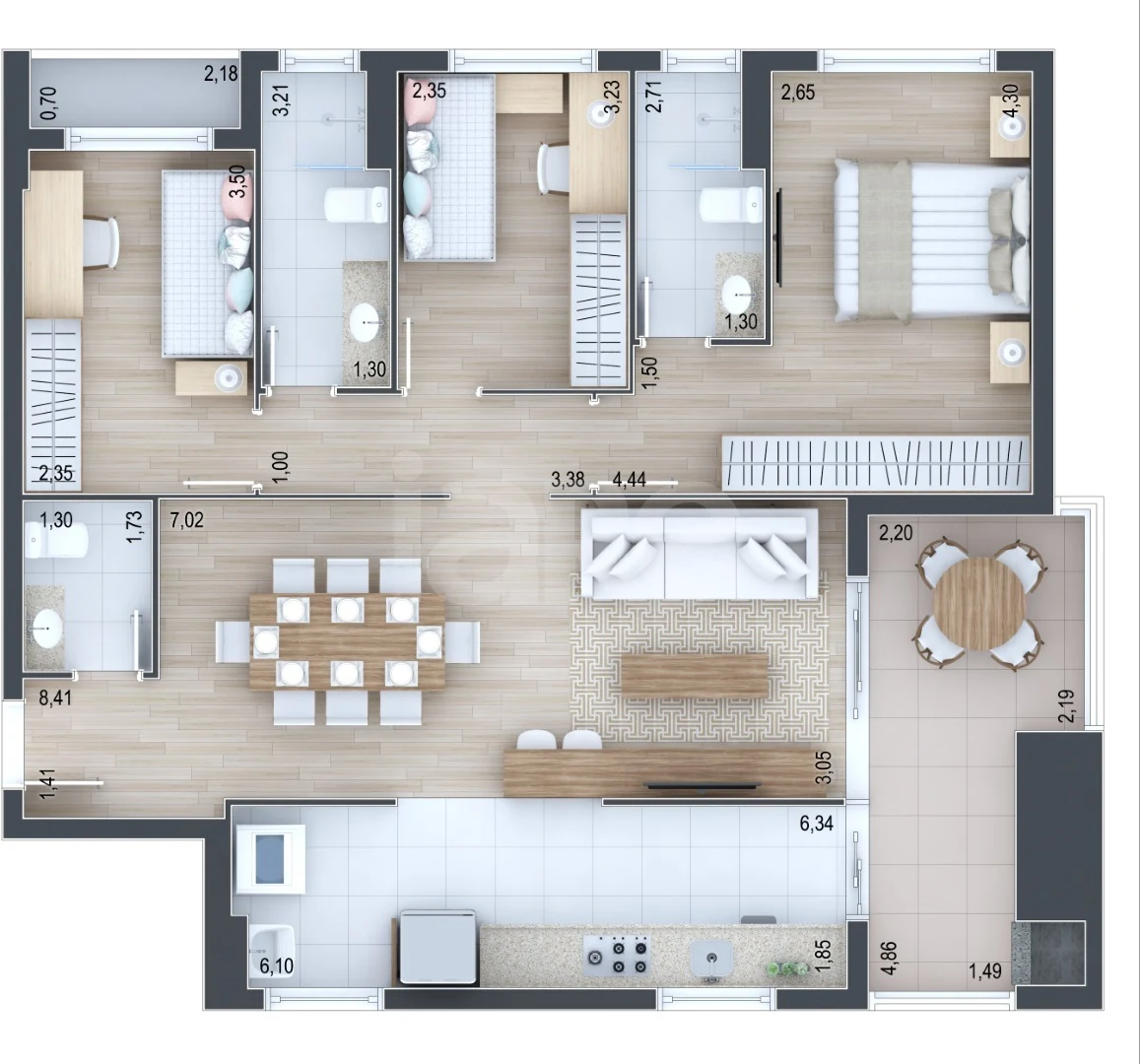 Planta — Garden 81,98 m²