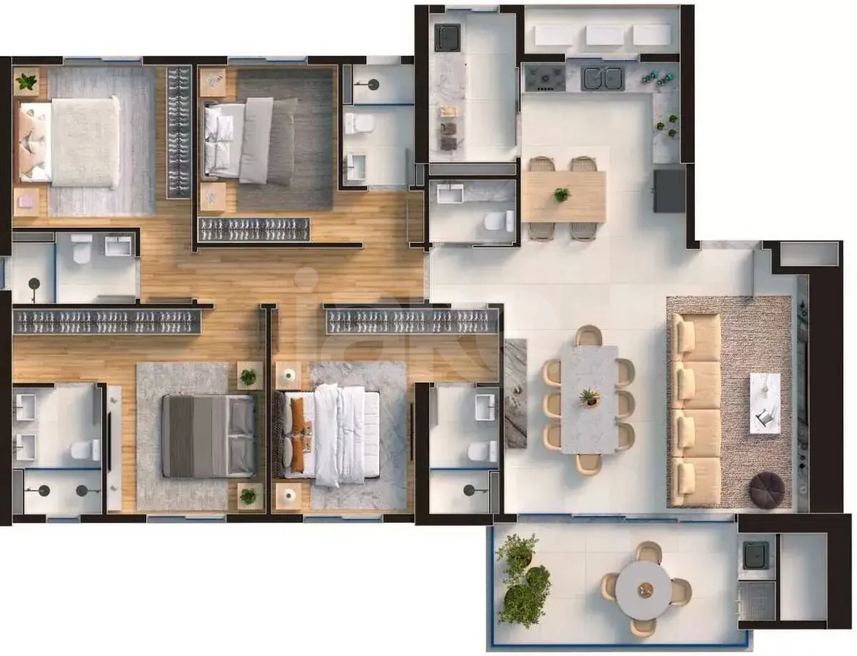 Planta — Apartamento 160 m²