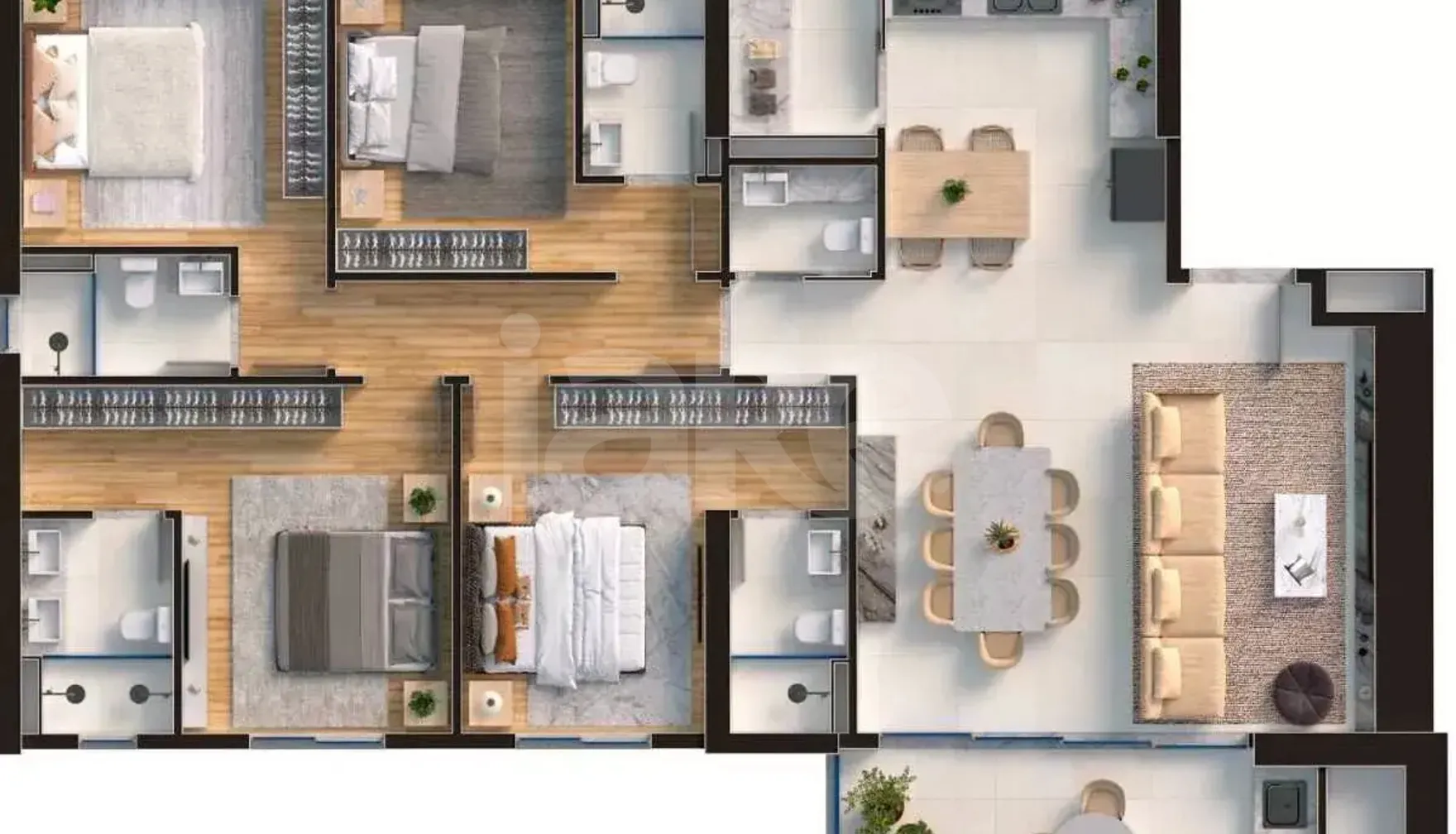 Planta — Apartamento 160 m²