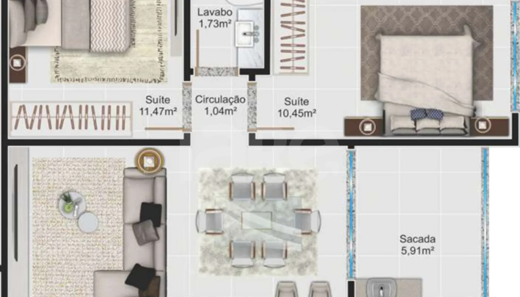 Planta — Apartamento 70 m²