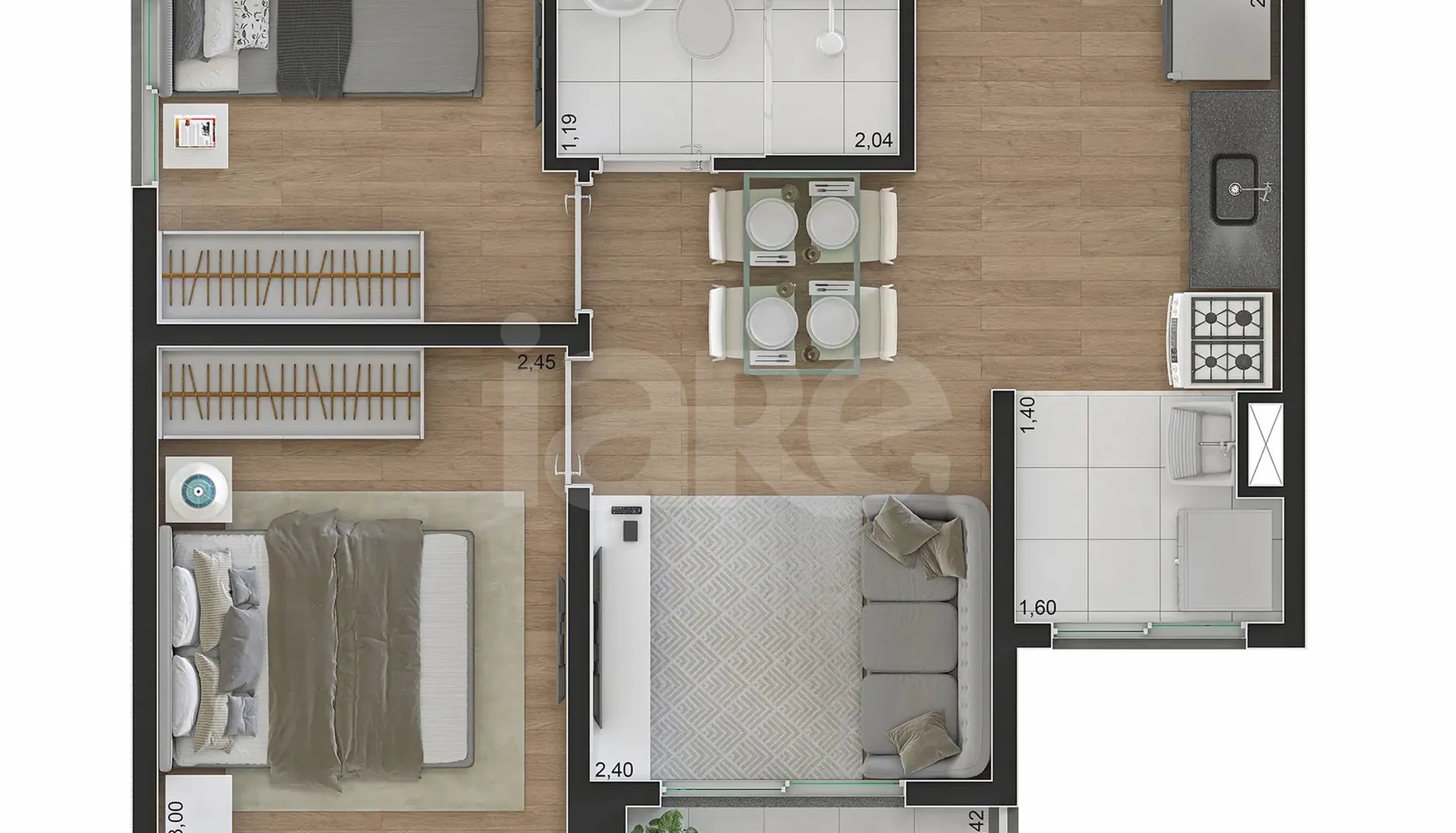 Planta — Apartamento 37,17 m²