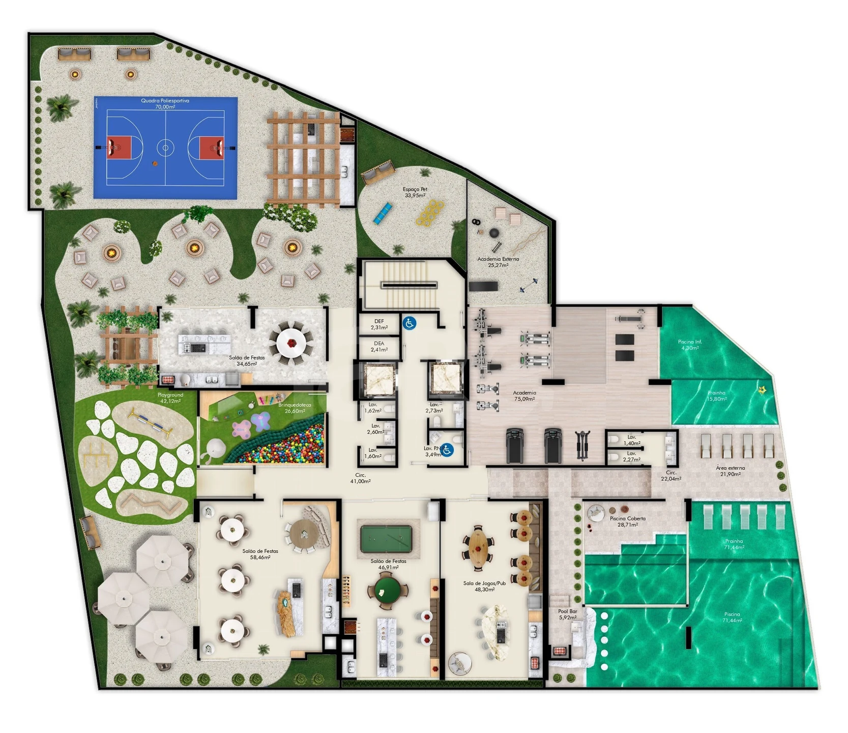 Planta — Pavimento lazer