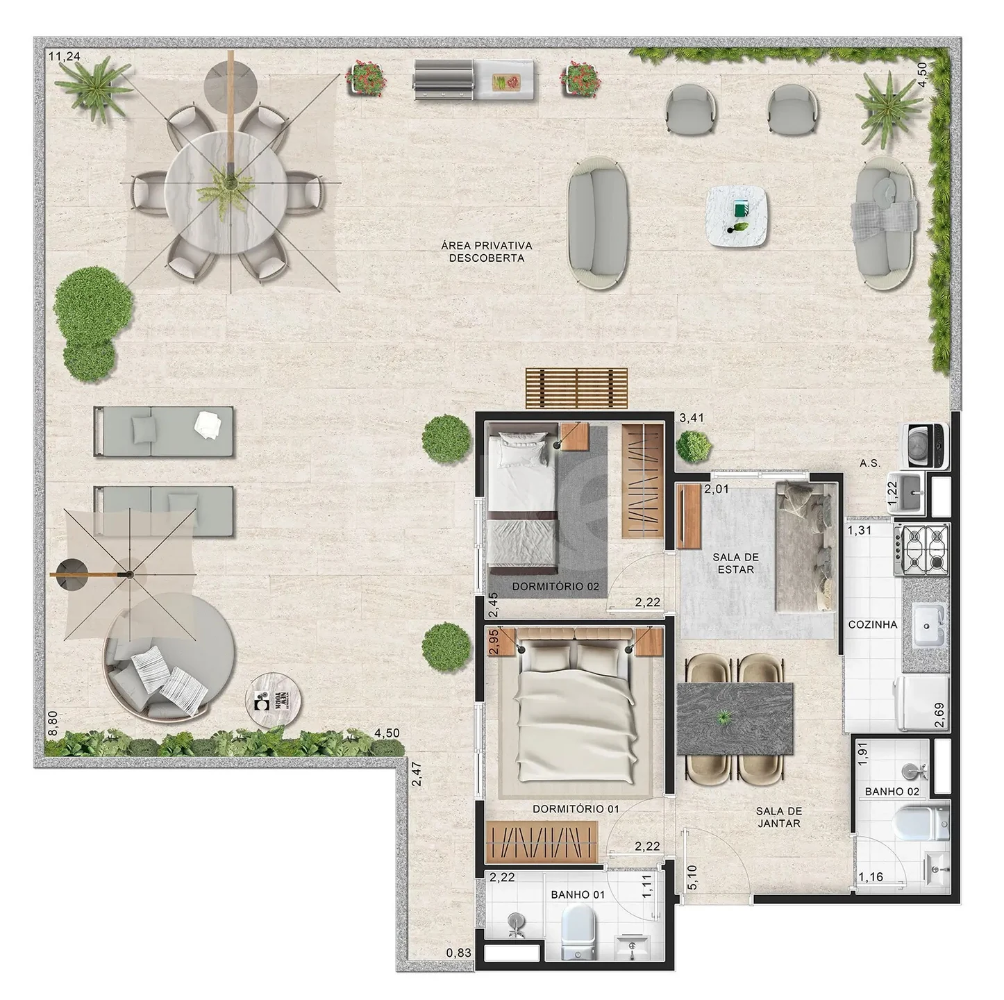 Planta — Garden 118,06 m²