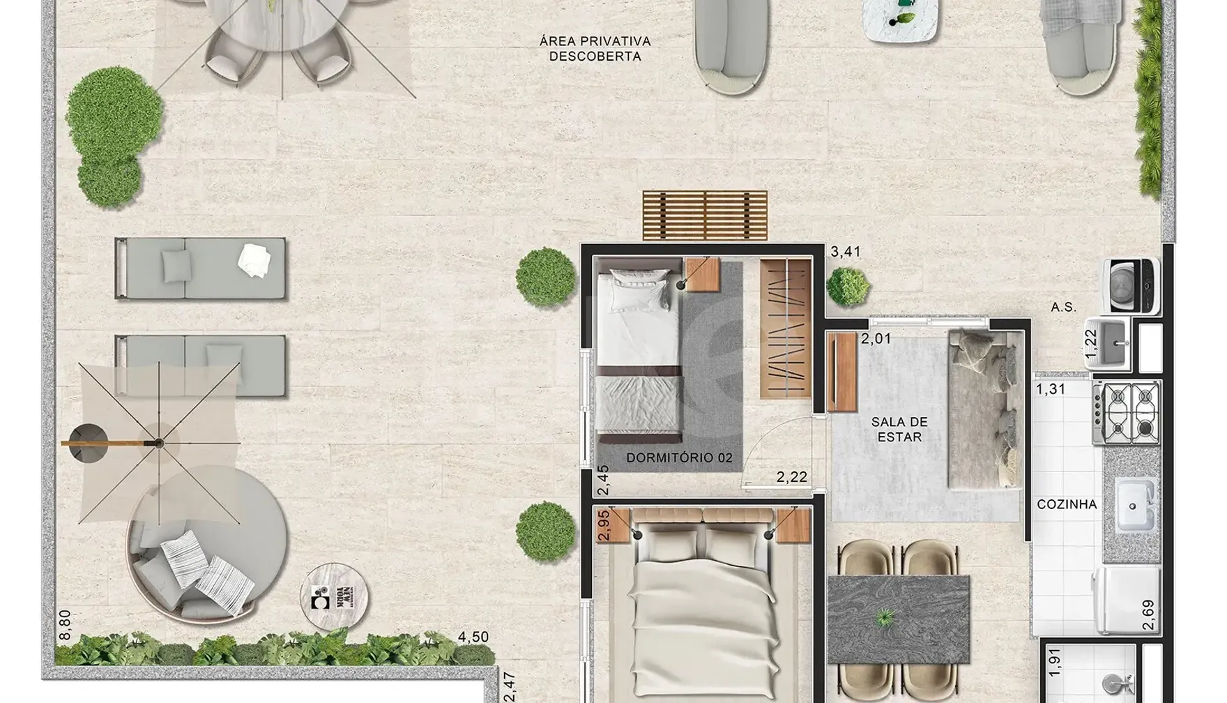 Planta — Garden 118,06 m²