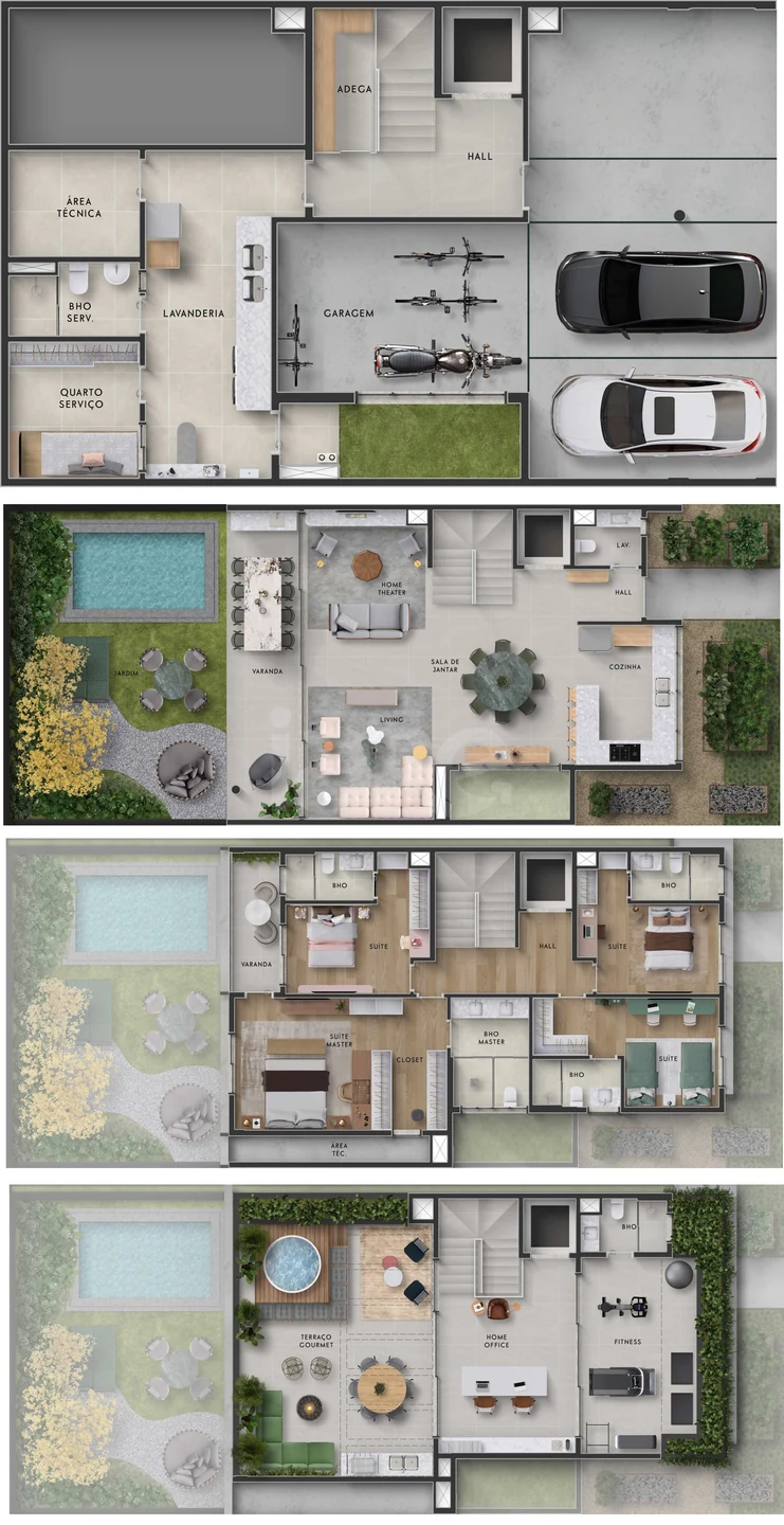 Planta — Casa em Condomínio 573,83 m²