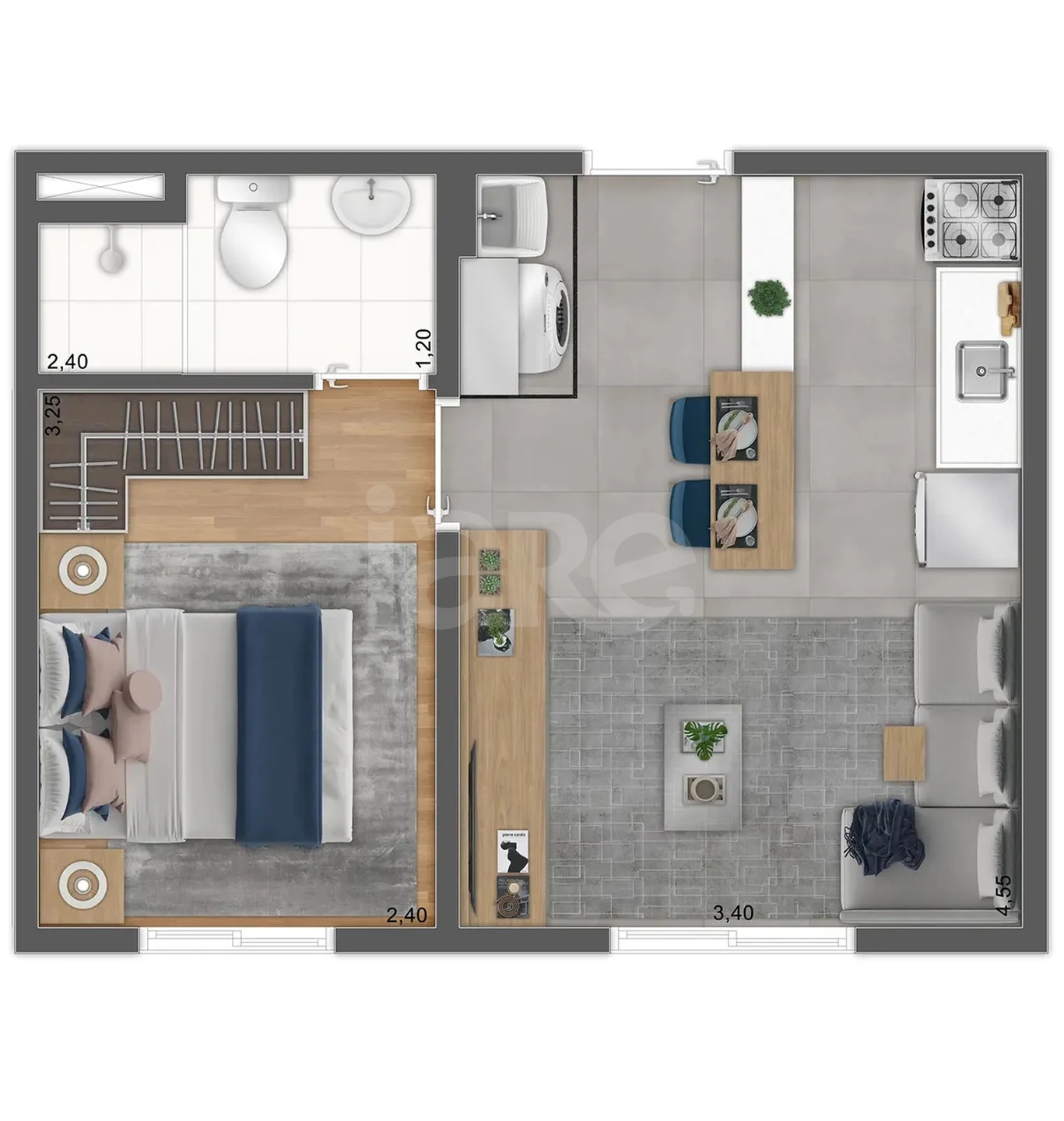 Planta — Apartamento 29,61 m²