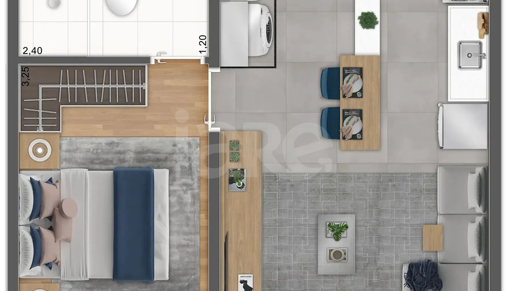 Planta — Apartamento 29,61 m²
