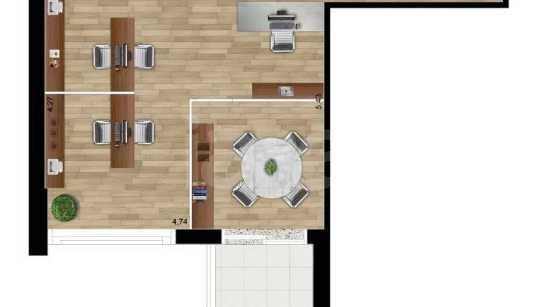 Planta — Sala 39,65 m²