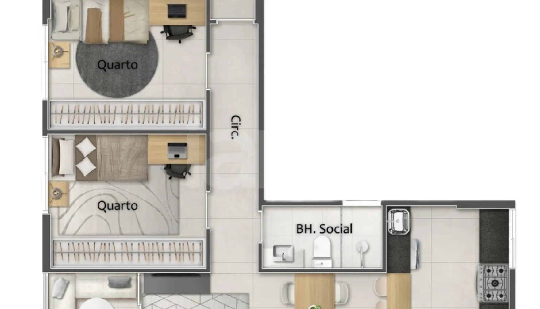 Planta — Apartamento 79,19 m²