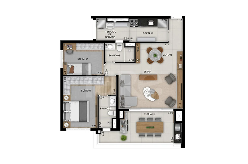 Planta — Garden 94 m²