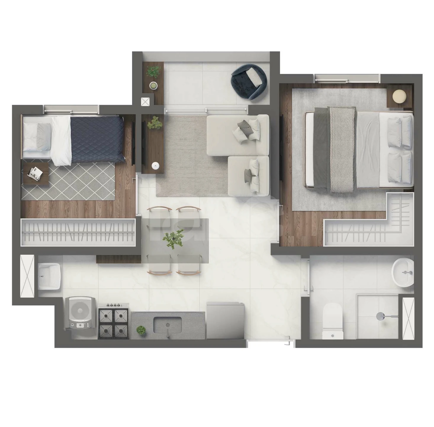 Planta — Apartamento 33,82 m²