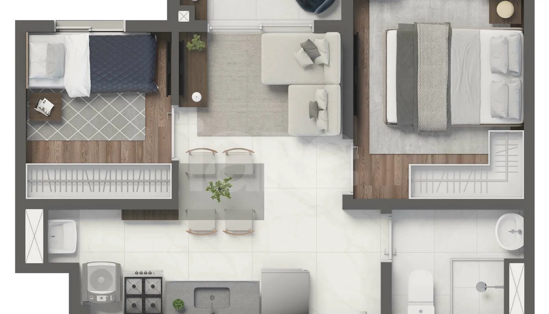 Planta — Apartamento 33,82 m²