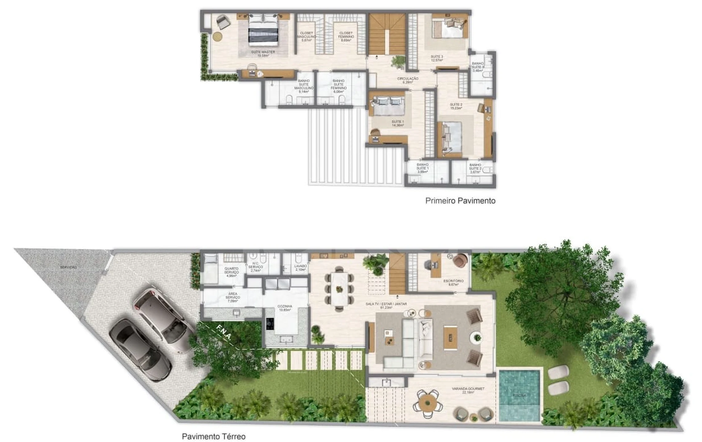 Planta — Casa em Condomínio 247,3 m²