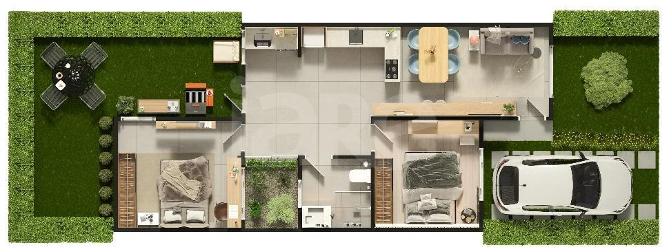 Planta — Casa em Condomínio 43,64 m²