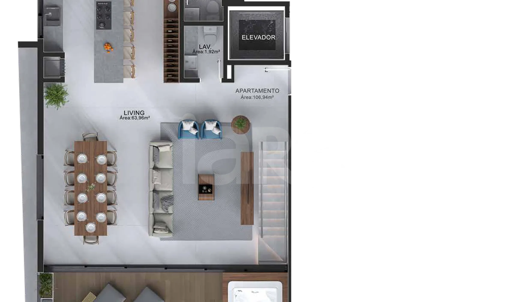 Planta — Cobertura Duplex 215,17 m²