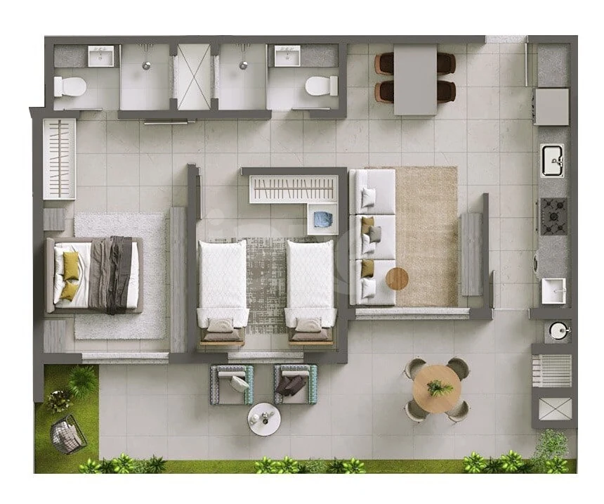 Planta — Apartamento 84,54 m²