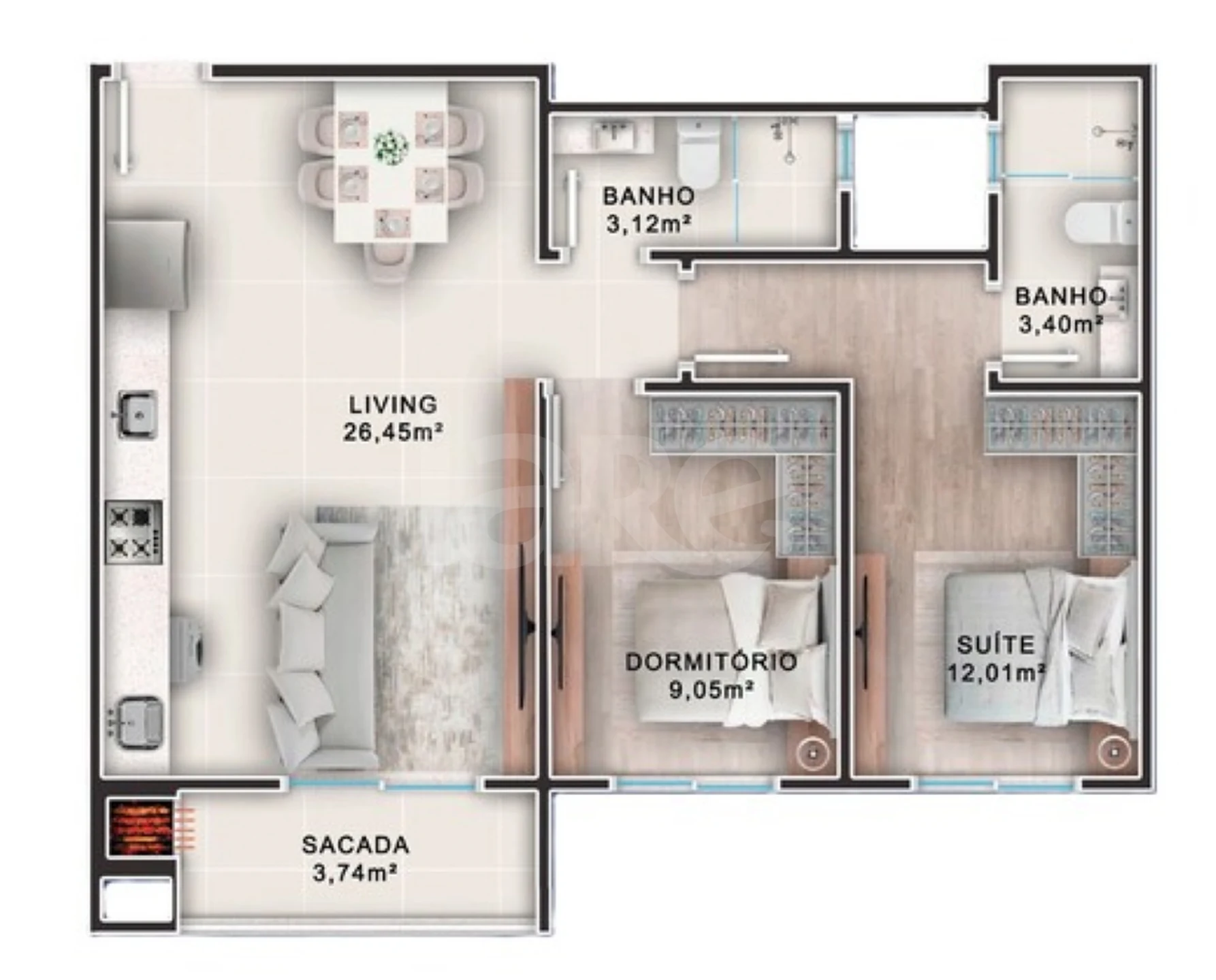 Planta — Garden 84,05 m²