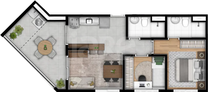 Planta — Apartamento 55,92 m²