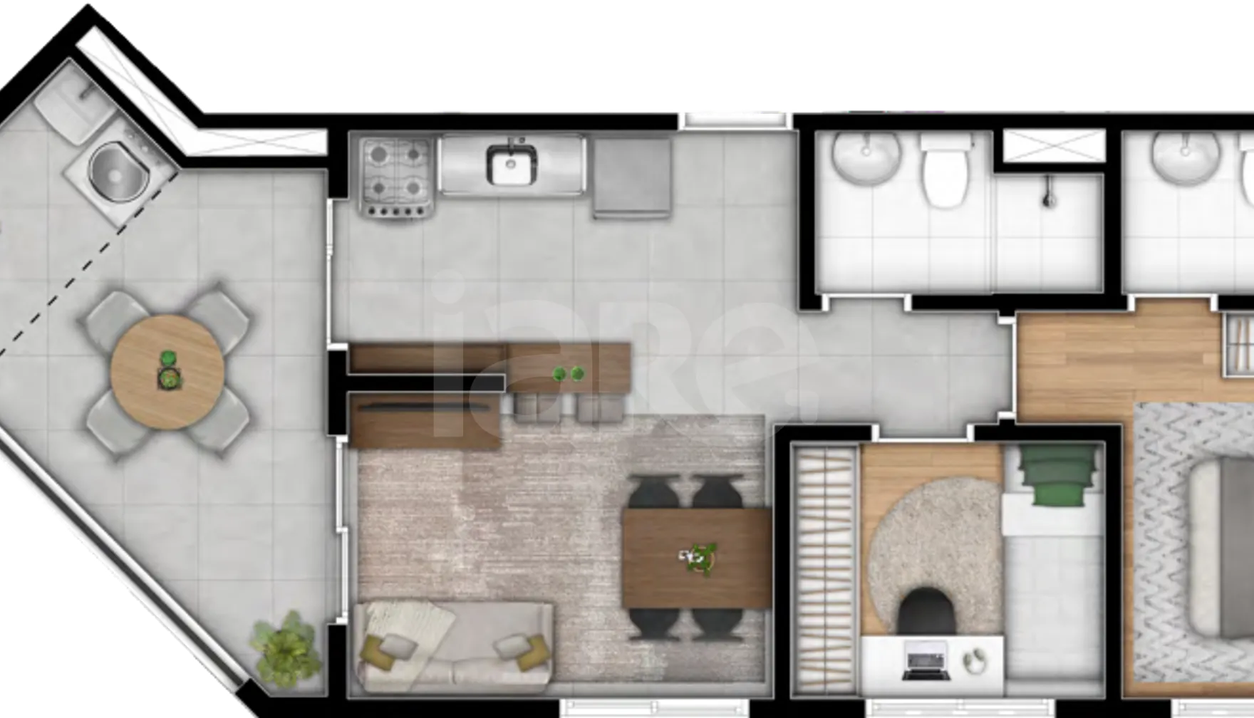 Planta — Apartamento 55,92 m²